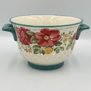 Pioneer Woman Ceramic Floral‎ Berry Pasta Veggie Colander Strainer 7"